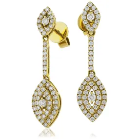 DIAMOND DROP EARRINGS IN 18K YELLOW GOLD