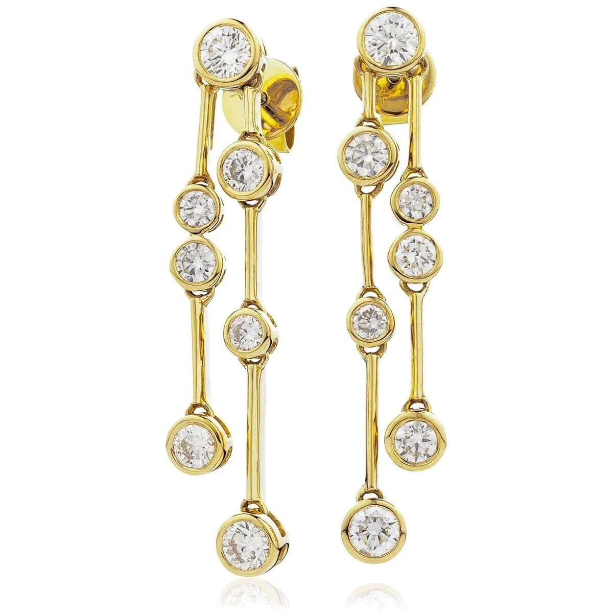 DIAMOND DROP EARRINGS IN 18K YELLOW GOLD