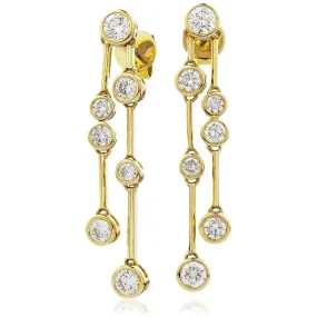 DIAMOND DROP EARRINGS IN 18K YELLOW GOLD