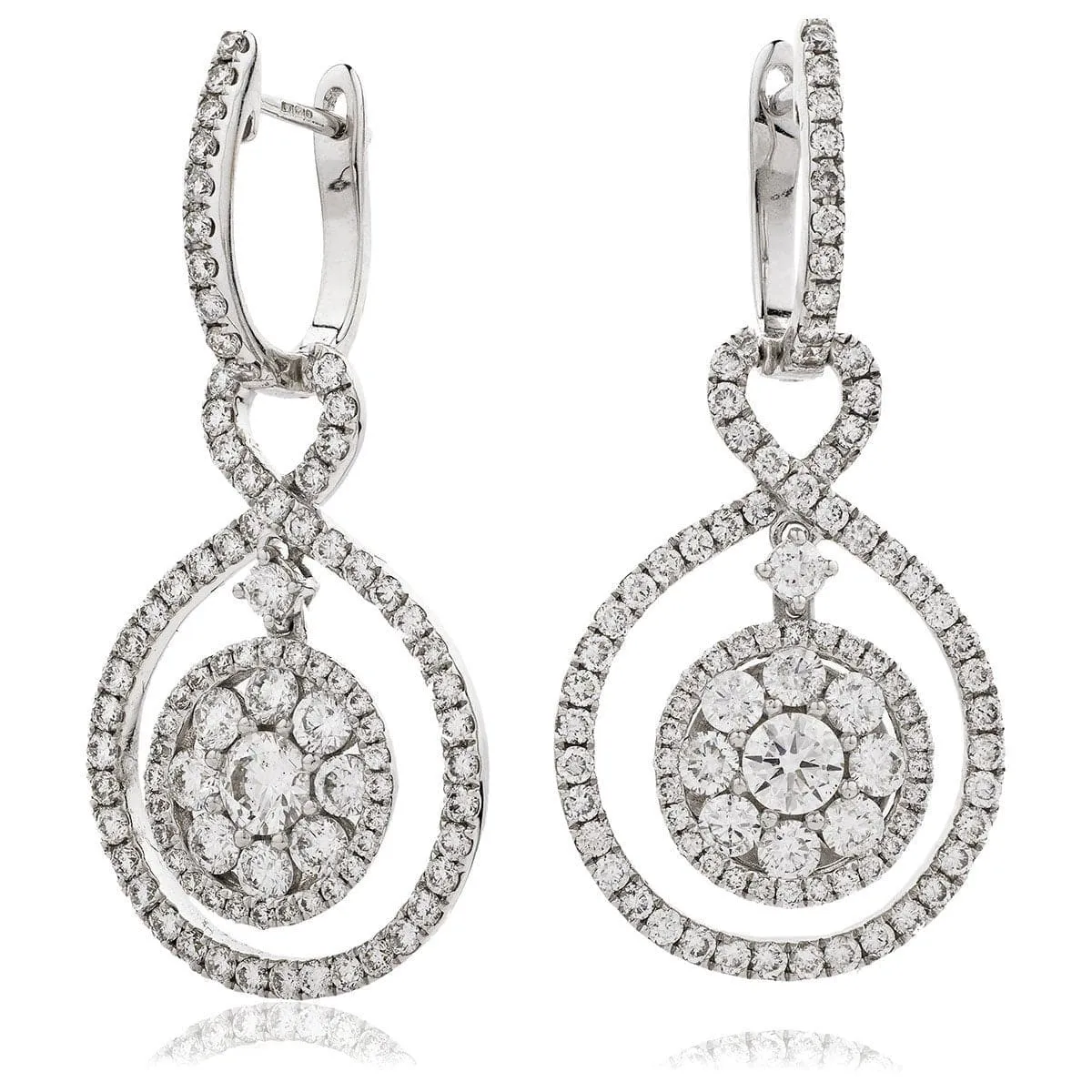 DIAMOND FANCY DROP EARRINGS IN 18K WHITE GOLD