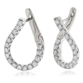 DIAMOND FANCY HOOP EARRINGS IN 18K WHITE GOLD