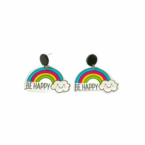 Earrings - Oversized happy rainbow drops