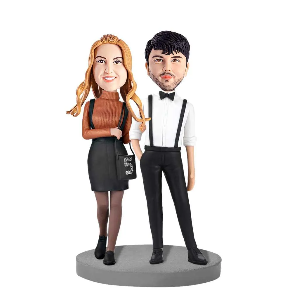 Fashionable Couple Custom Figure Bobblehead