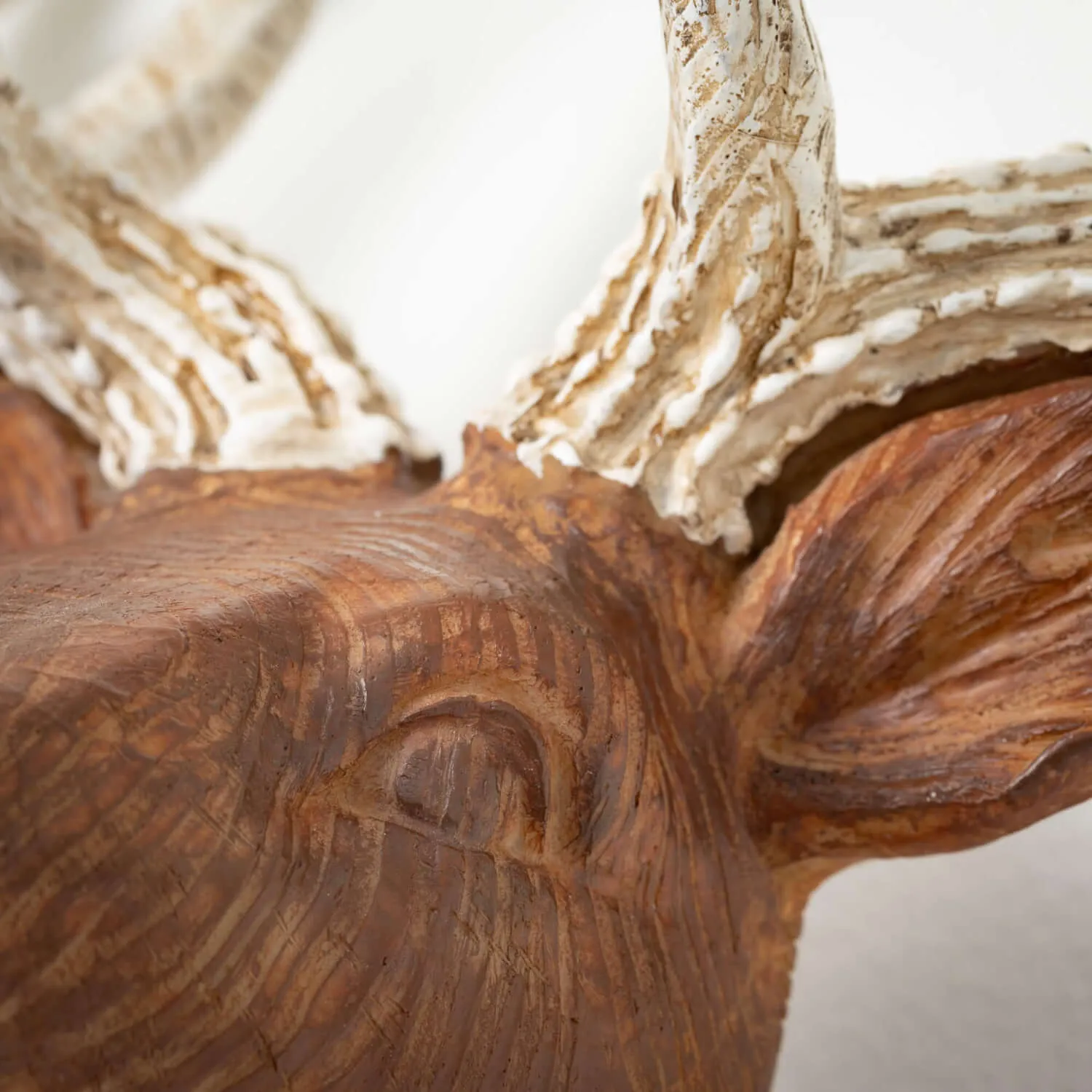 Faux Wood Wall-Mount Stag Bust