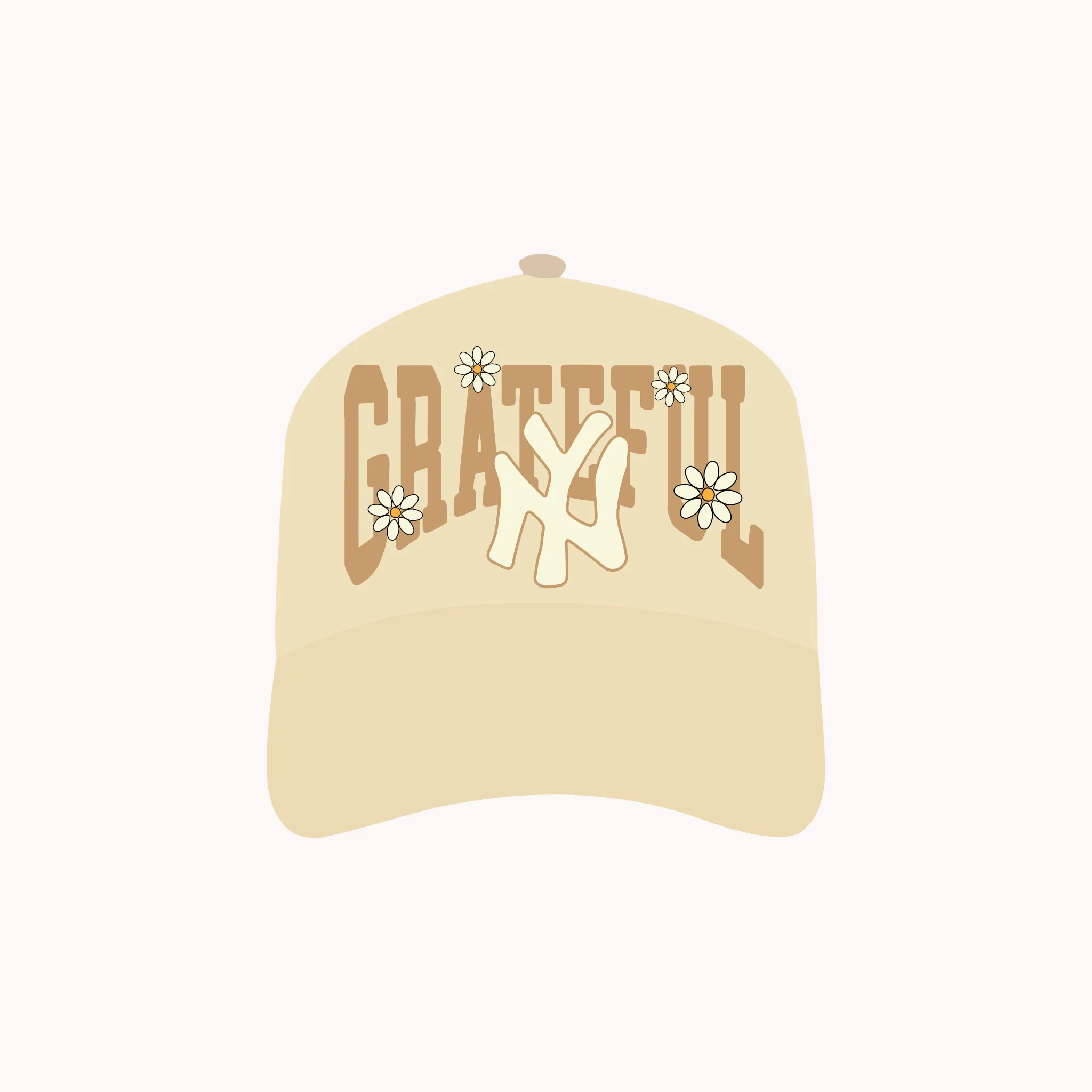 Flower Market Trucker Hat - Sand