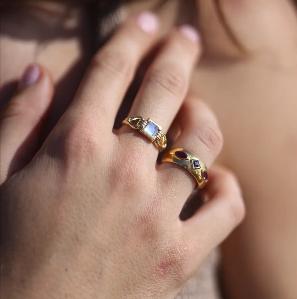 Freya Moonstone Gold Ring