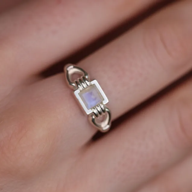 Freya Moonstone Silver Ring