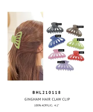 Gingham Hair Claw Clip