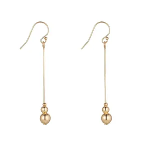 Gold Filled Triple Gold Ball Pin Earrings