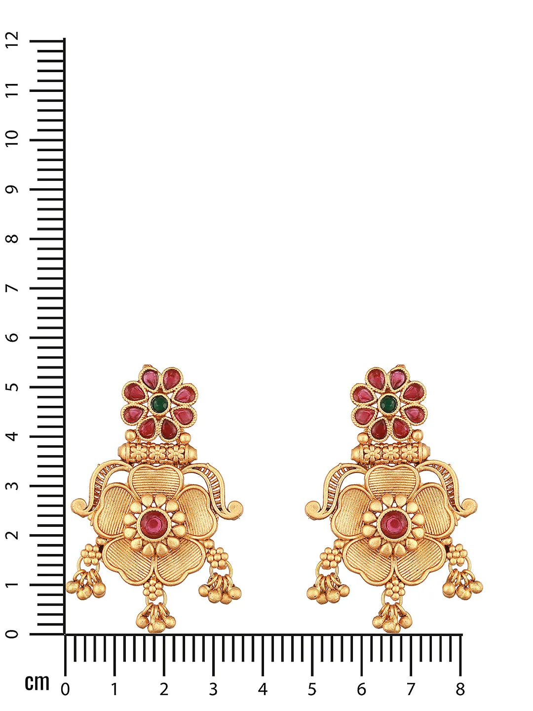 Gold-Toned Dome Shaped Drop Earrings