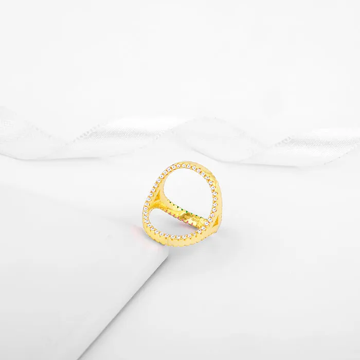 Golden Three-way Statement Ring