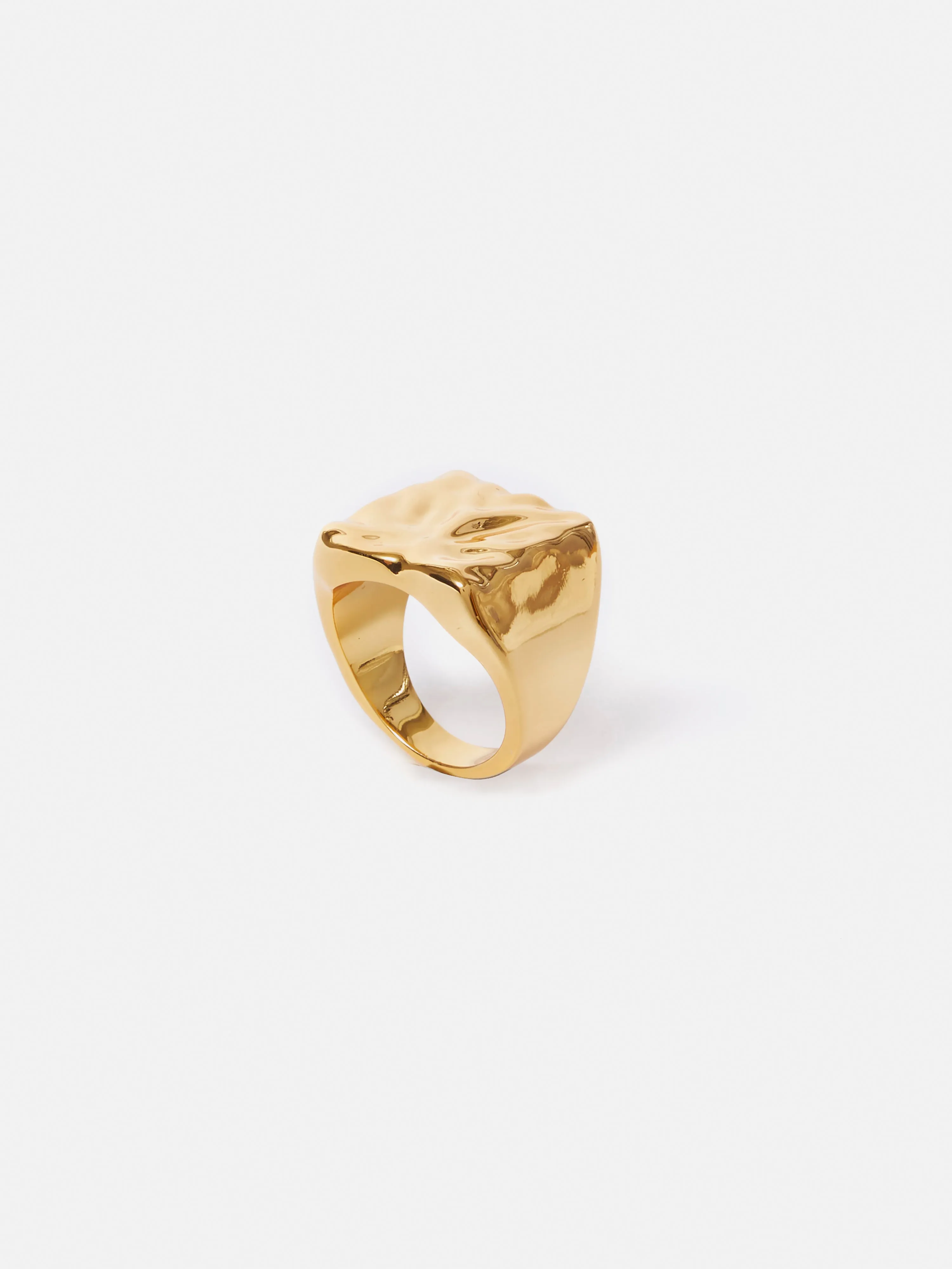 Hammered Signet Ring | Gold