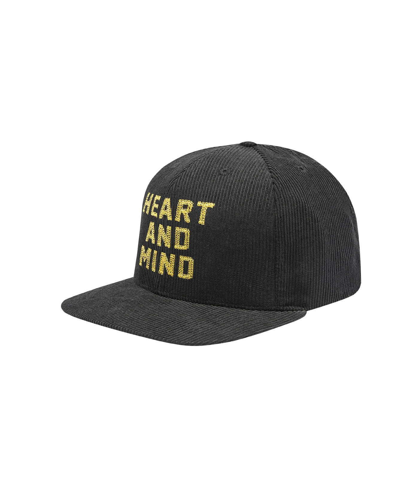 HEART AND MIND CORDUROY VISOR CAP - BLACK