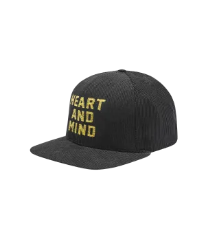 HEART AND MIND CORDUROY VISOR CAP - BLACK