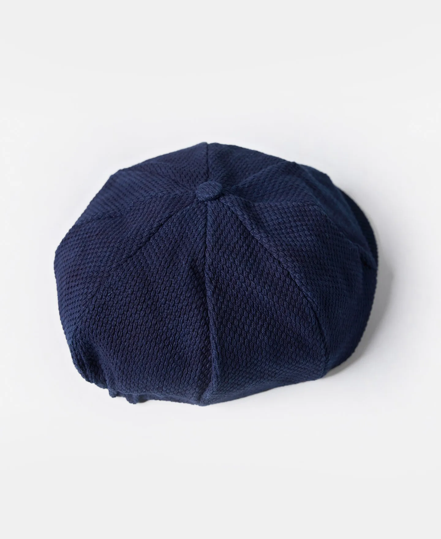 Indigo-Dyed Sashiko Newsboy Cap