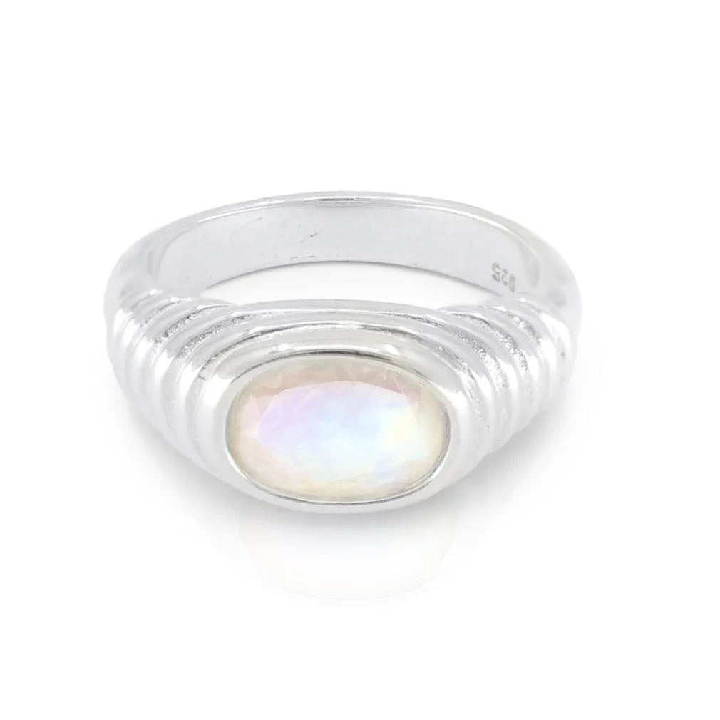 Iris Moonstone Silver Ring