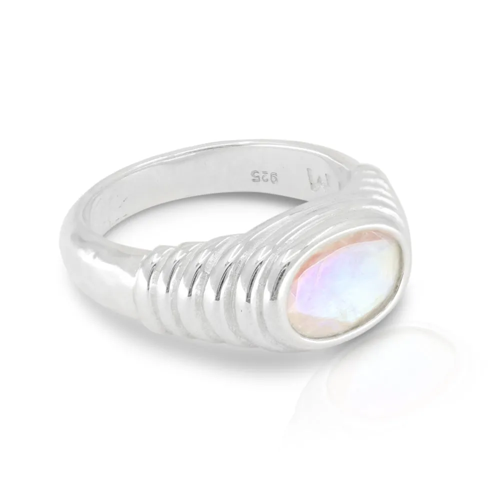 Iris Moonstone Silver Ring