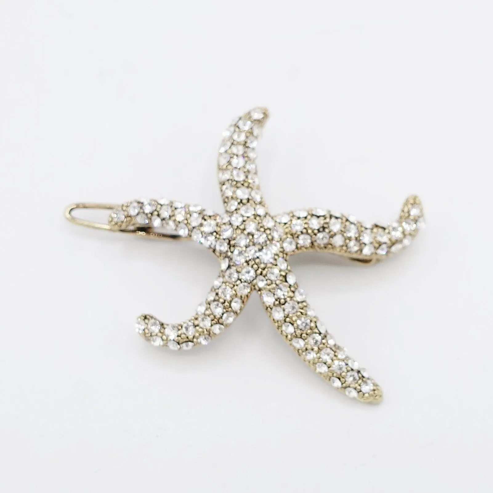 jewel rhinestone embellished star fish side hair clip cute women hair accessory