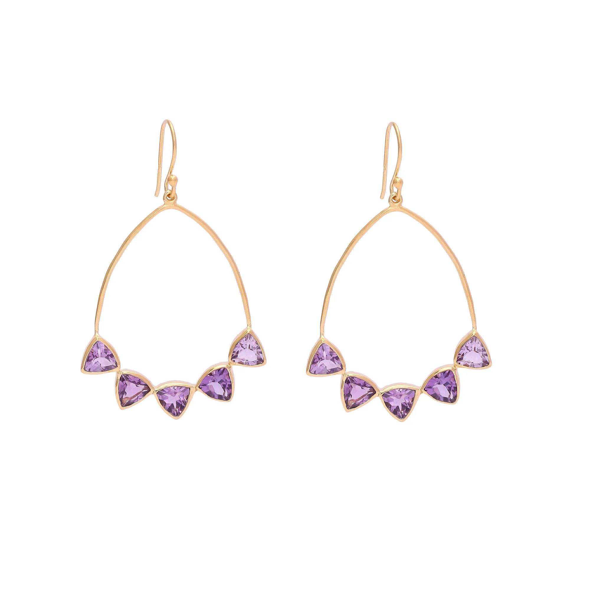 Jhoom earrings, amethyst - Wholesale