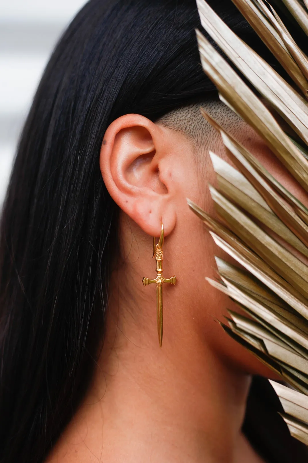 Kyoti Dagger & Case Earrings Gold