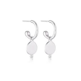 Linda Tahija Field Hoop Earrings, Silver