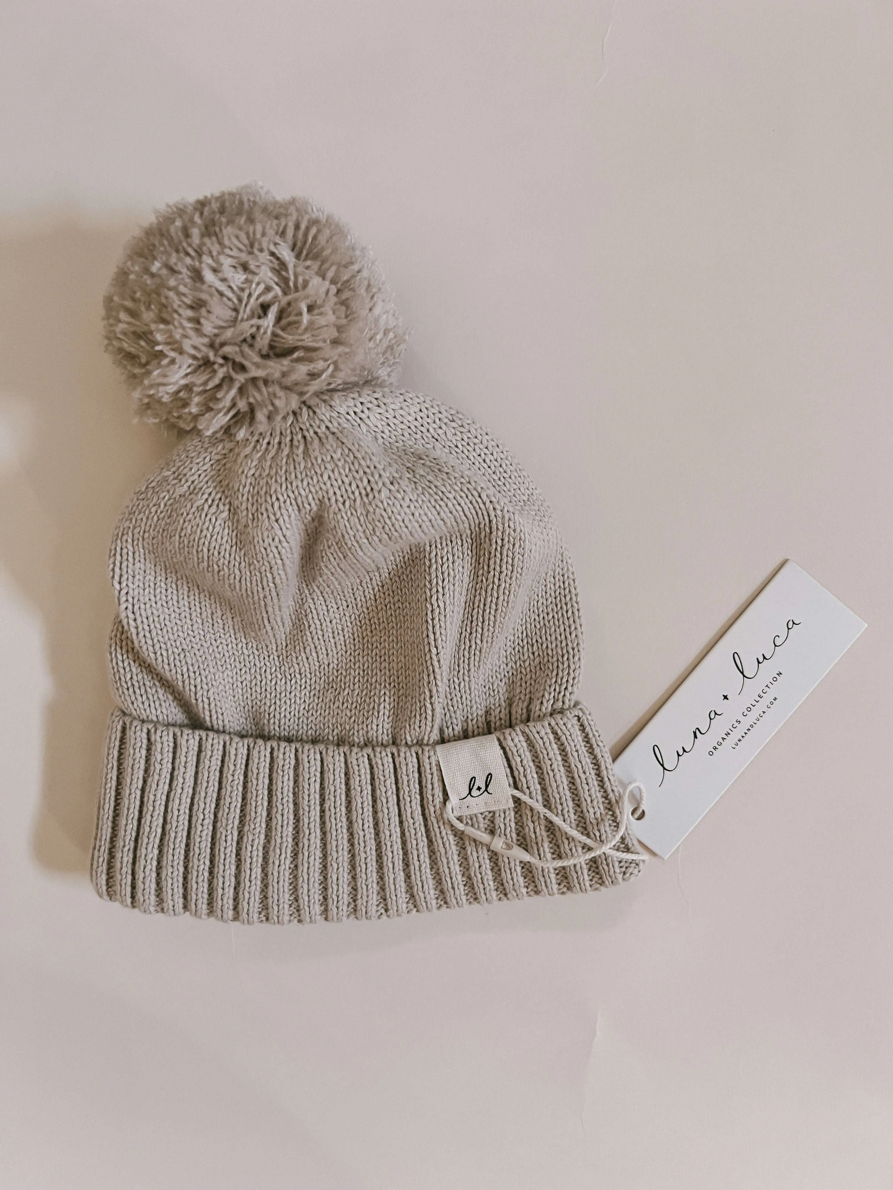 Luna   Luca Baby Pom Beanie | Beige