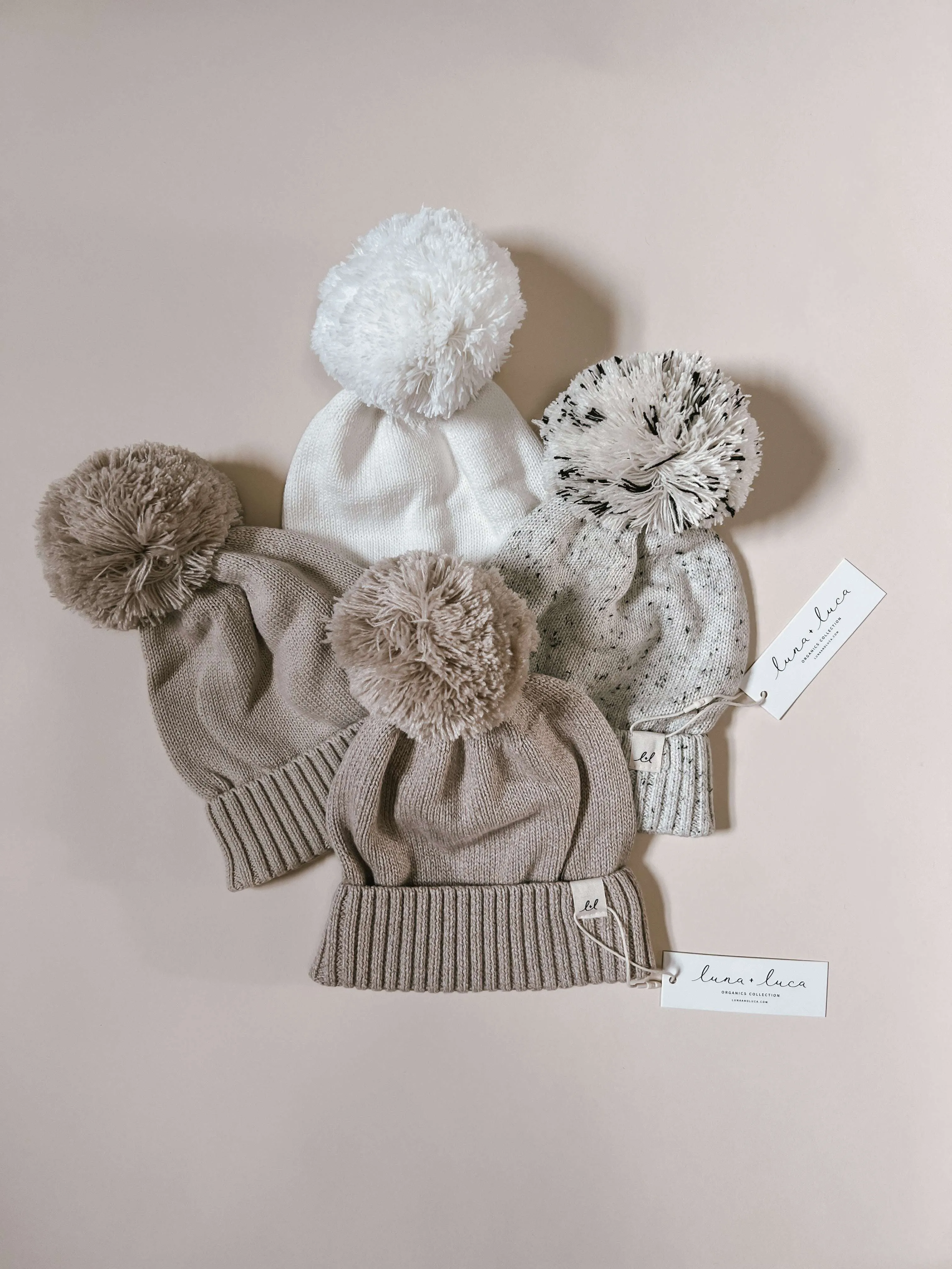 Luna   Luca Baby Pom Beanie | Beige