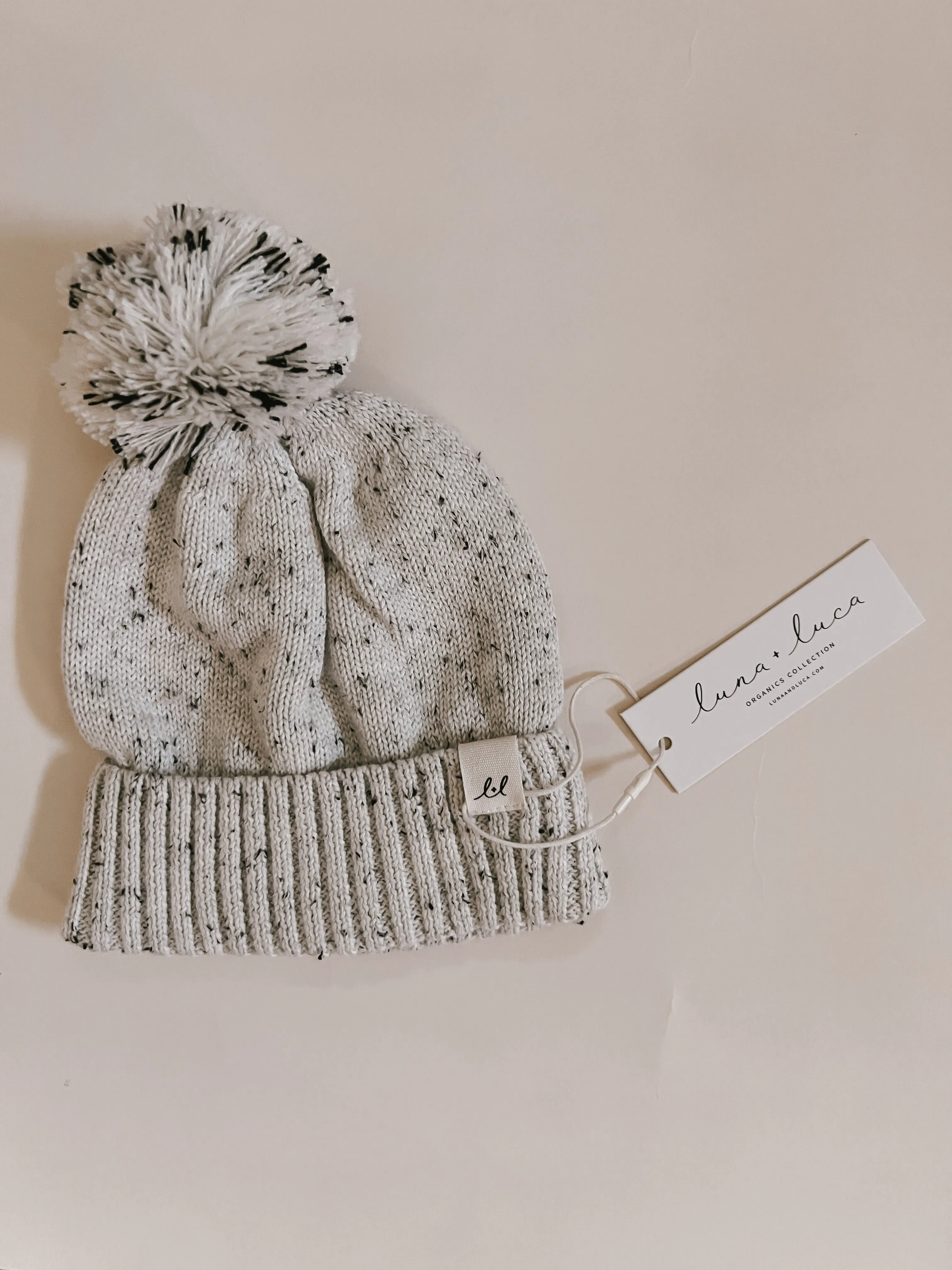 Luna   Luca Pom Beanie | Black Speckle