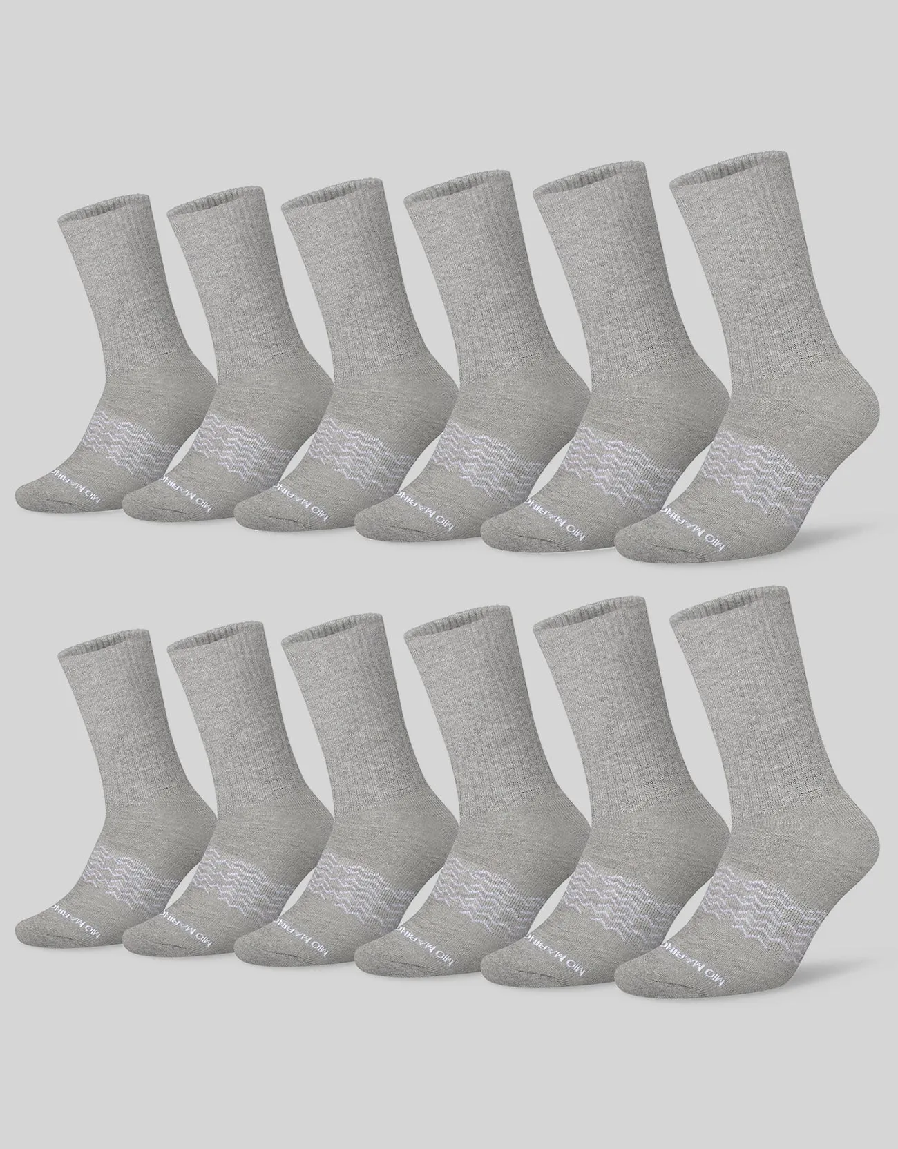 Men's Moisture Control Athletic Crew Socks - 12 pack