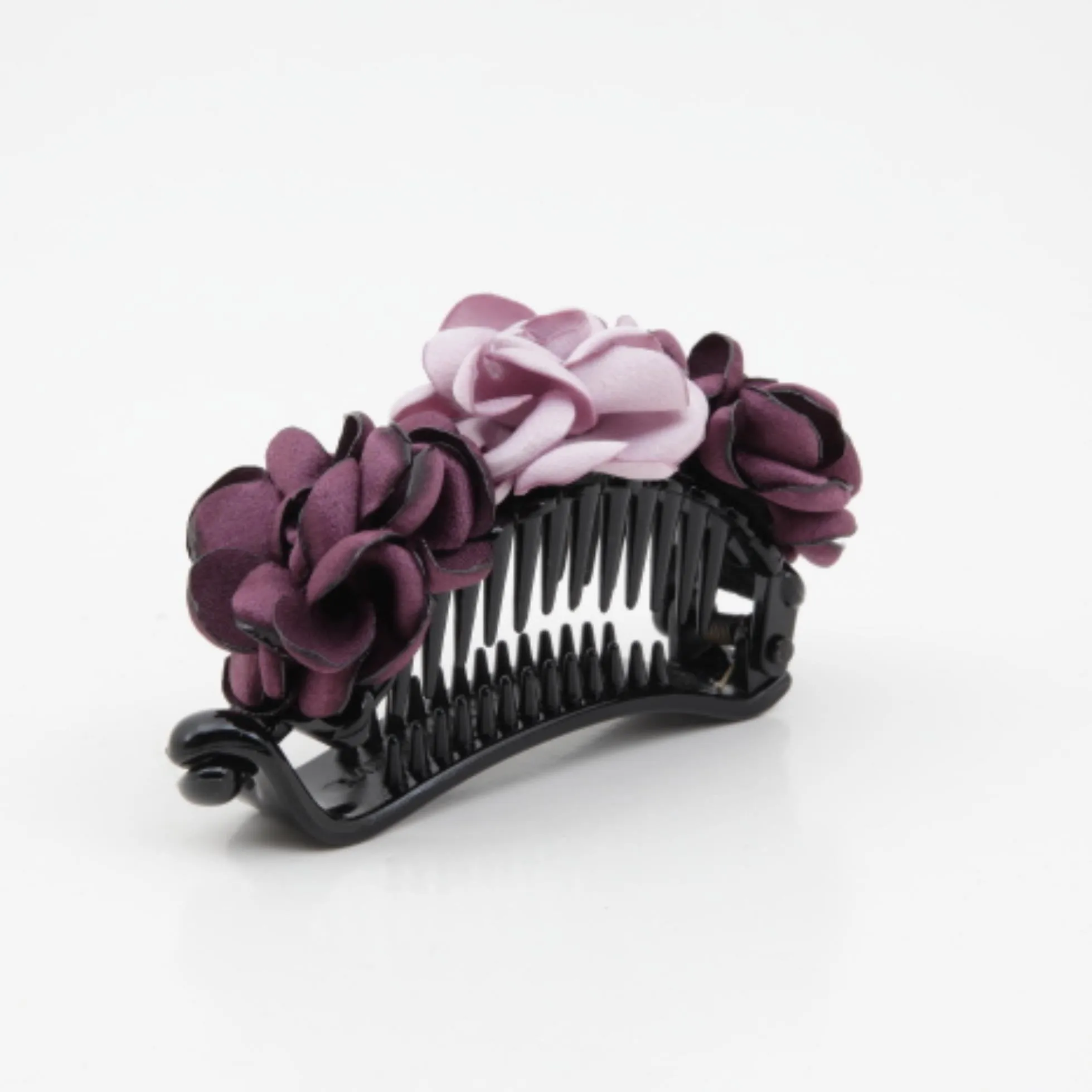 Mini Roses Half Moon Hair Jaw Clip