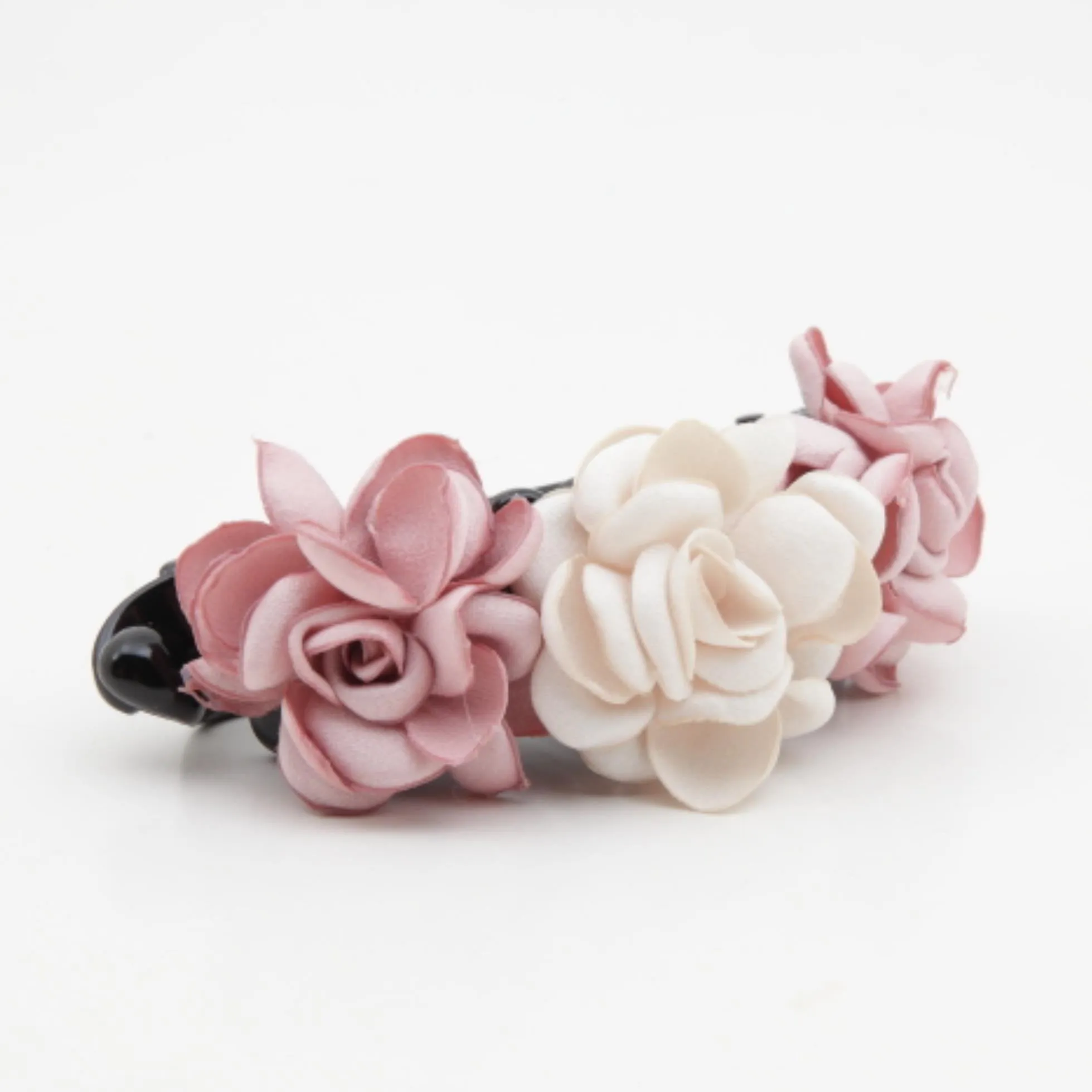 Mini Roses Half Moon Hair Jaw Clip