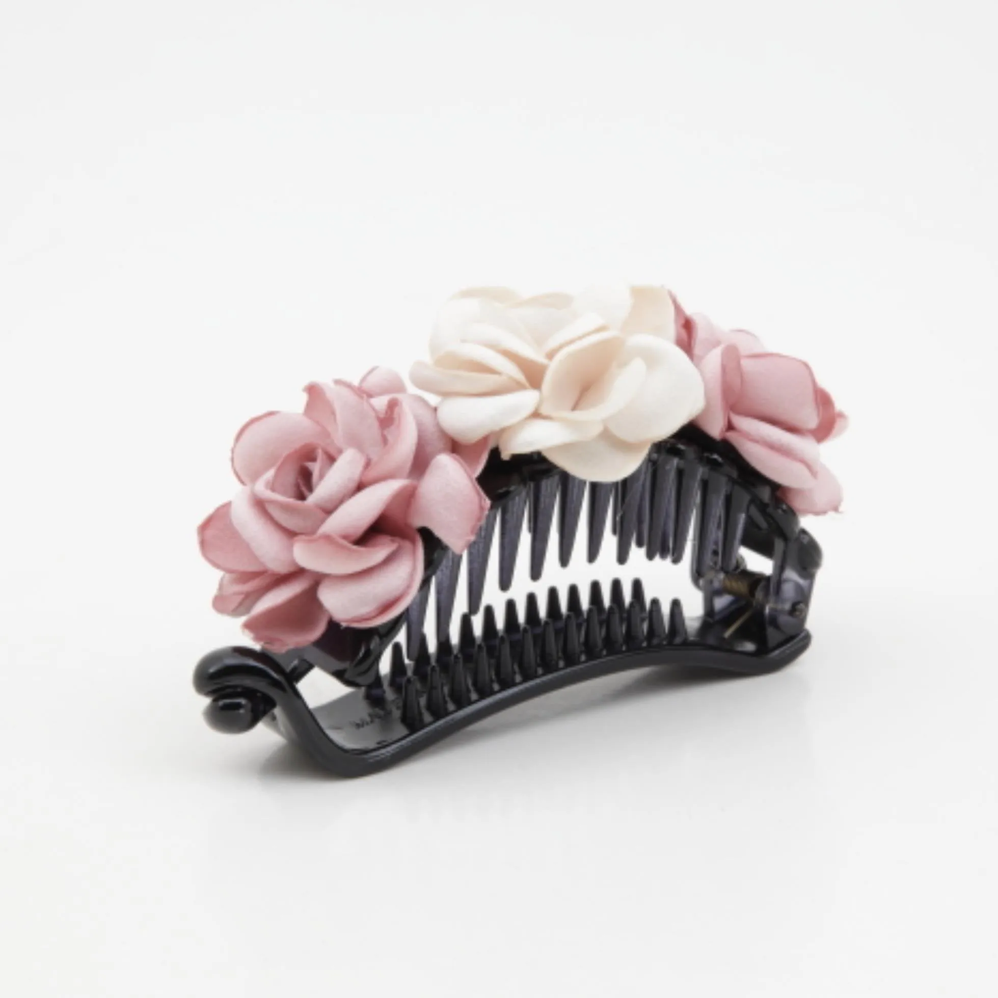 Mini Roses Half Moon Hair Jaw Clip