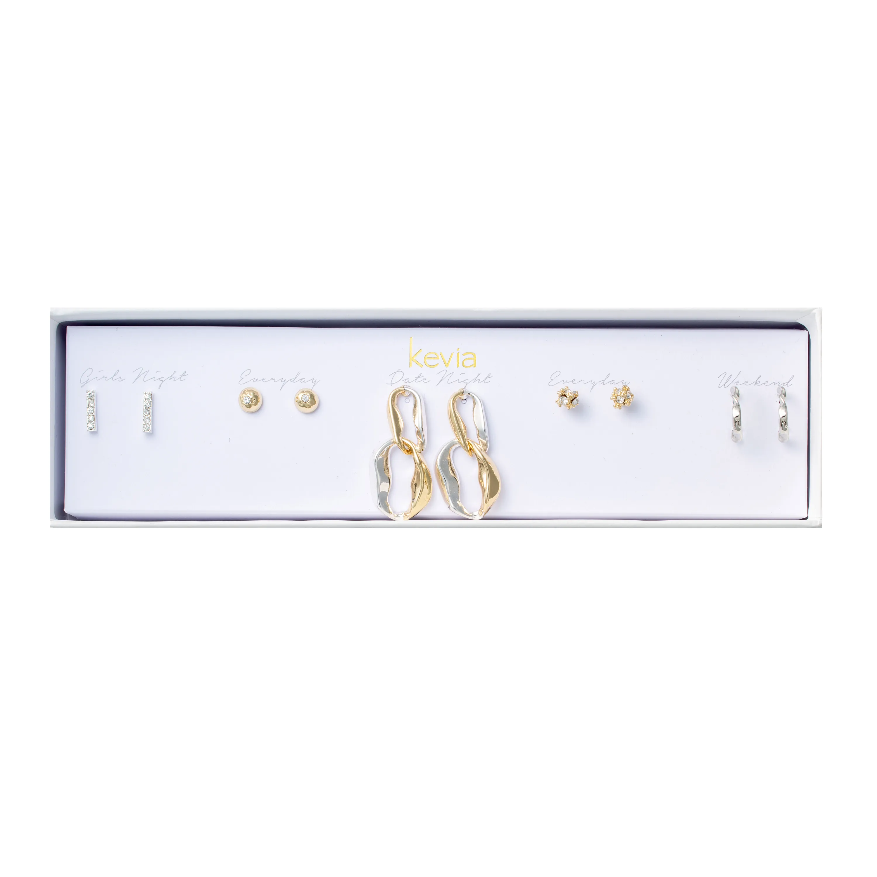 Mixed Metal Link Earring Set