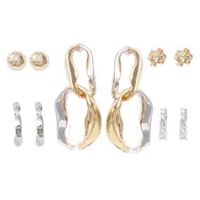 Mixed Metal Link Earring Set