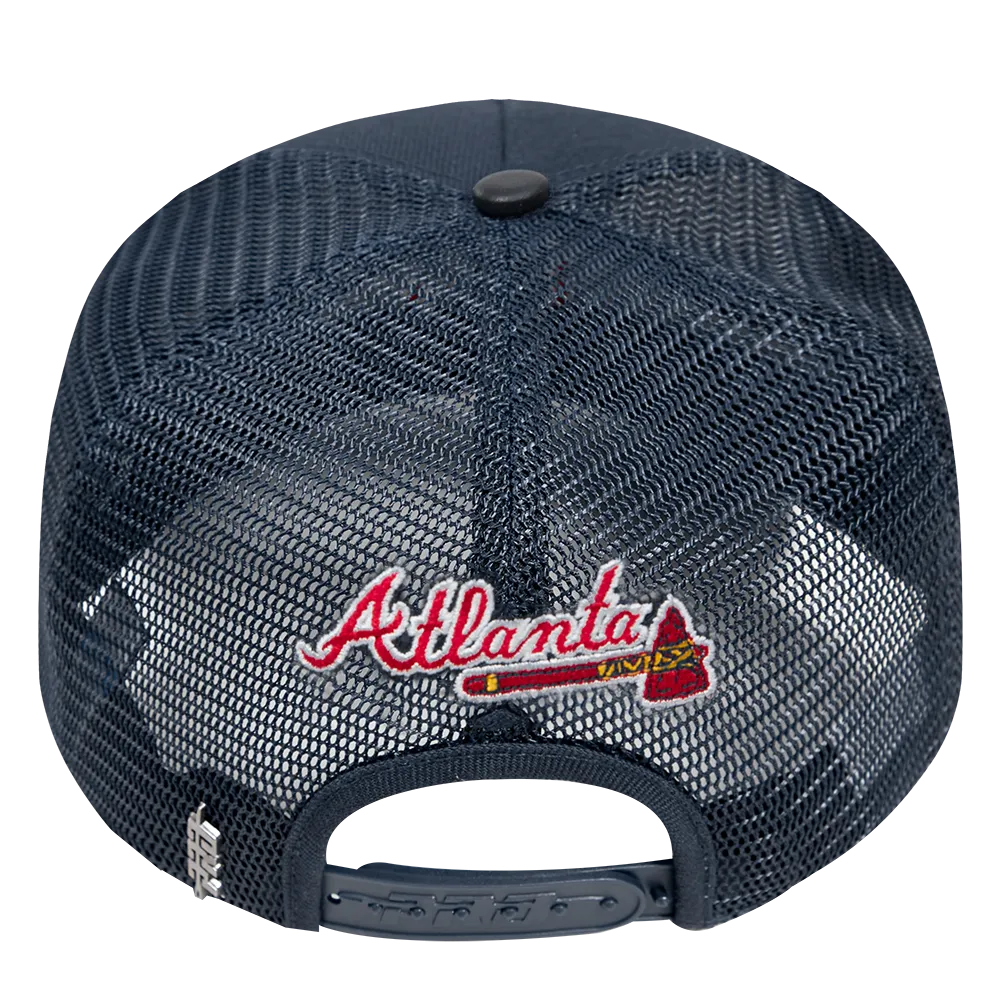 MLB ATLANTA BRAVES CLASSIC UNISEX PINCH FRONT TRUCKER (MIDNIGHT NAVY)