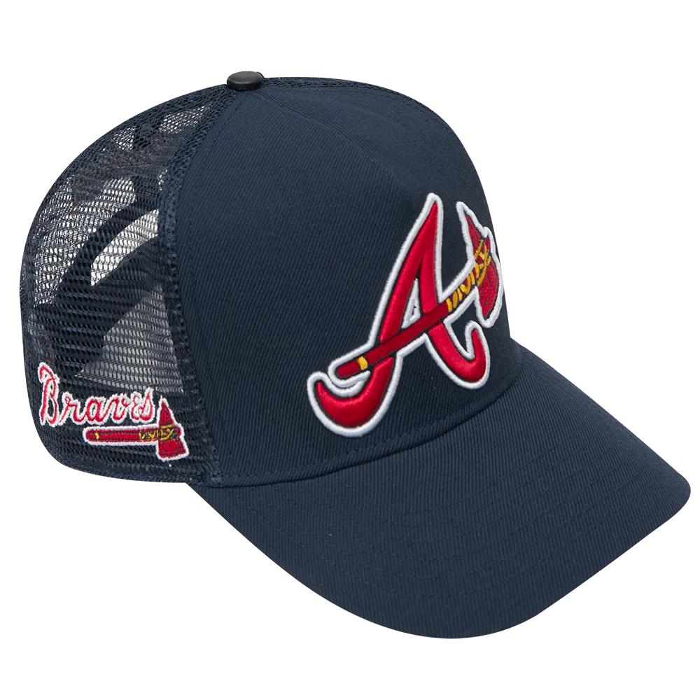 MLB ATLANTA BRAVES CLASSIC UNISEX PINCH FRONT TRUCKER (MIDNIGHT NAVY)