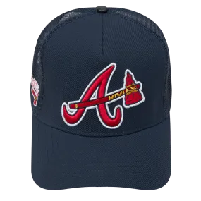 MLB ATLANTA BRAVES CLASSIC UNISEX PINCH FRONT TRUCKER (MIDNIGHT NAVY)