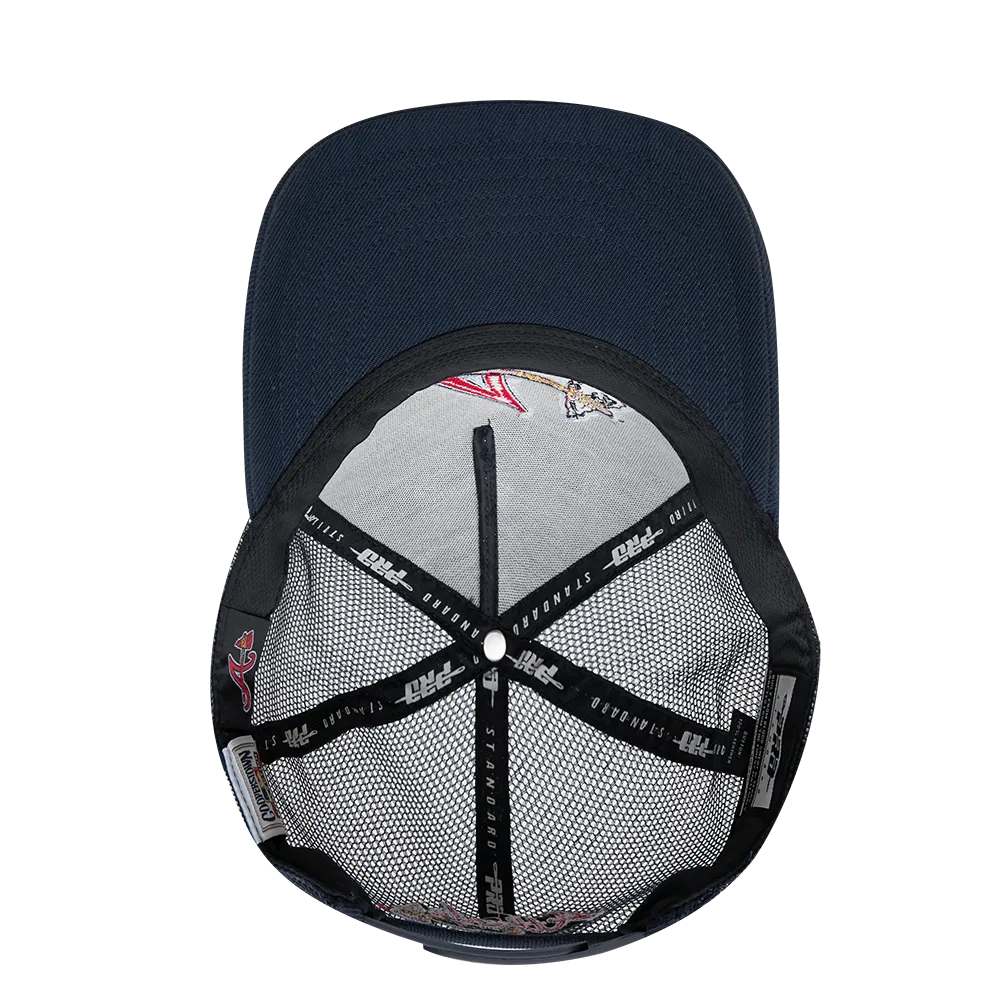 MLB ATLANTA BRAVES CLASSIC UNISEX PINCH FRONT TRUCKER (MIDNIGHT NAVY)