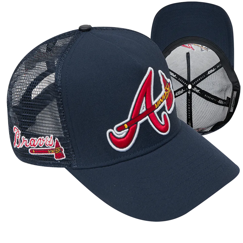 MLB ATLANTA BRAVES CLASSIC UNISEX PINCH FRONT TRUCKER (MIDNIGHT NAVY)