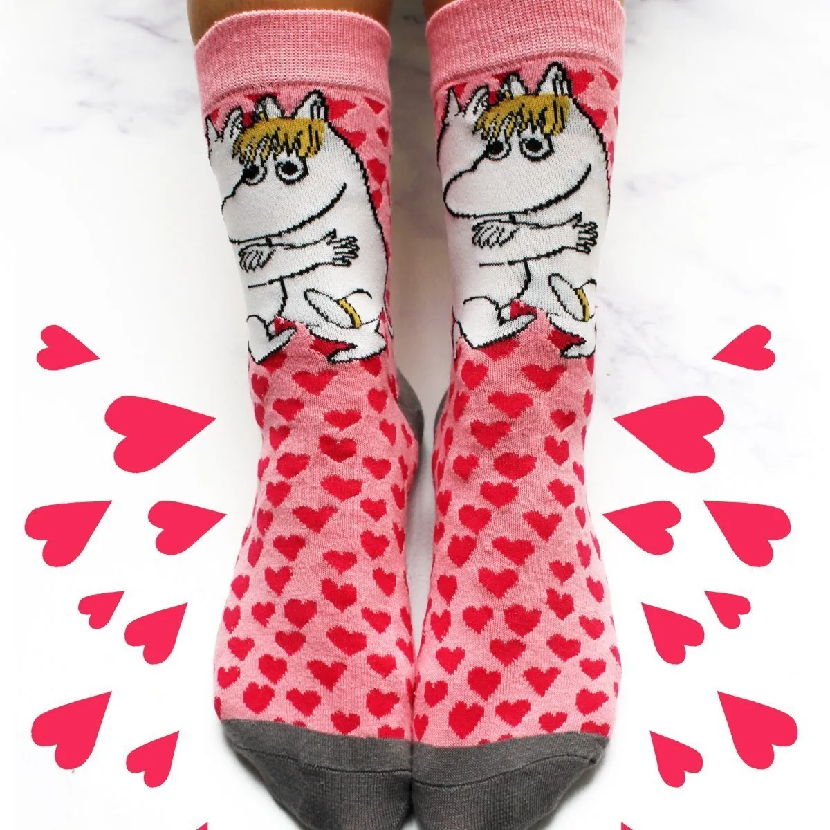 Moomin Heart Print Socks