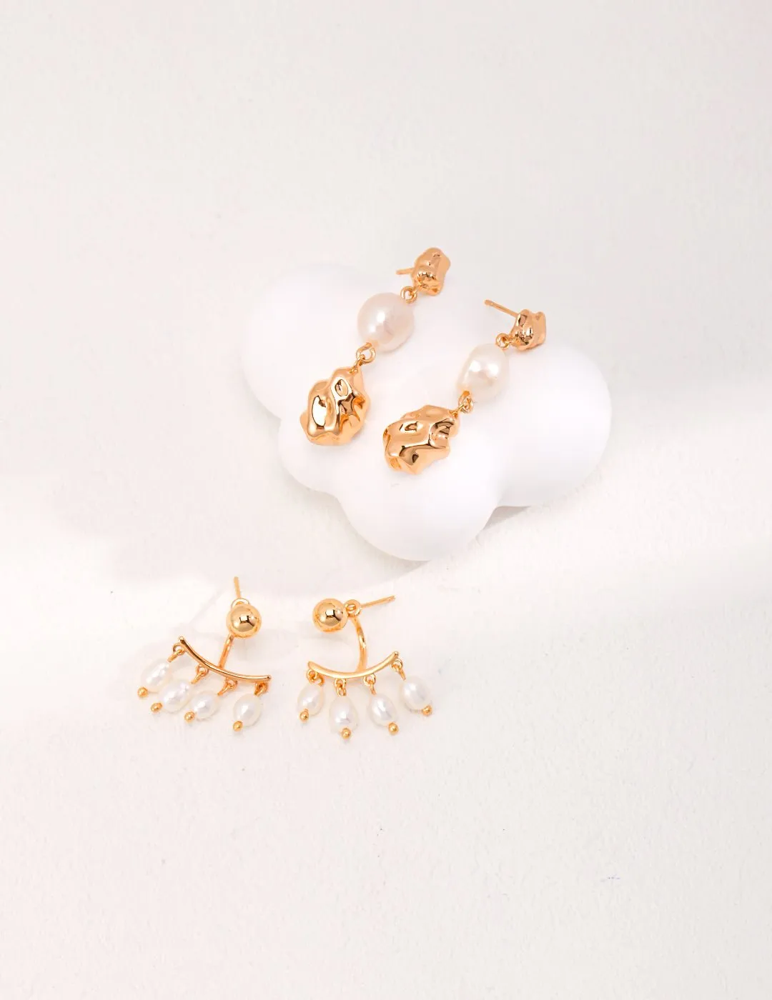 Natural Rice Grain Pearls Earrings