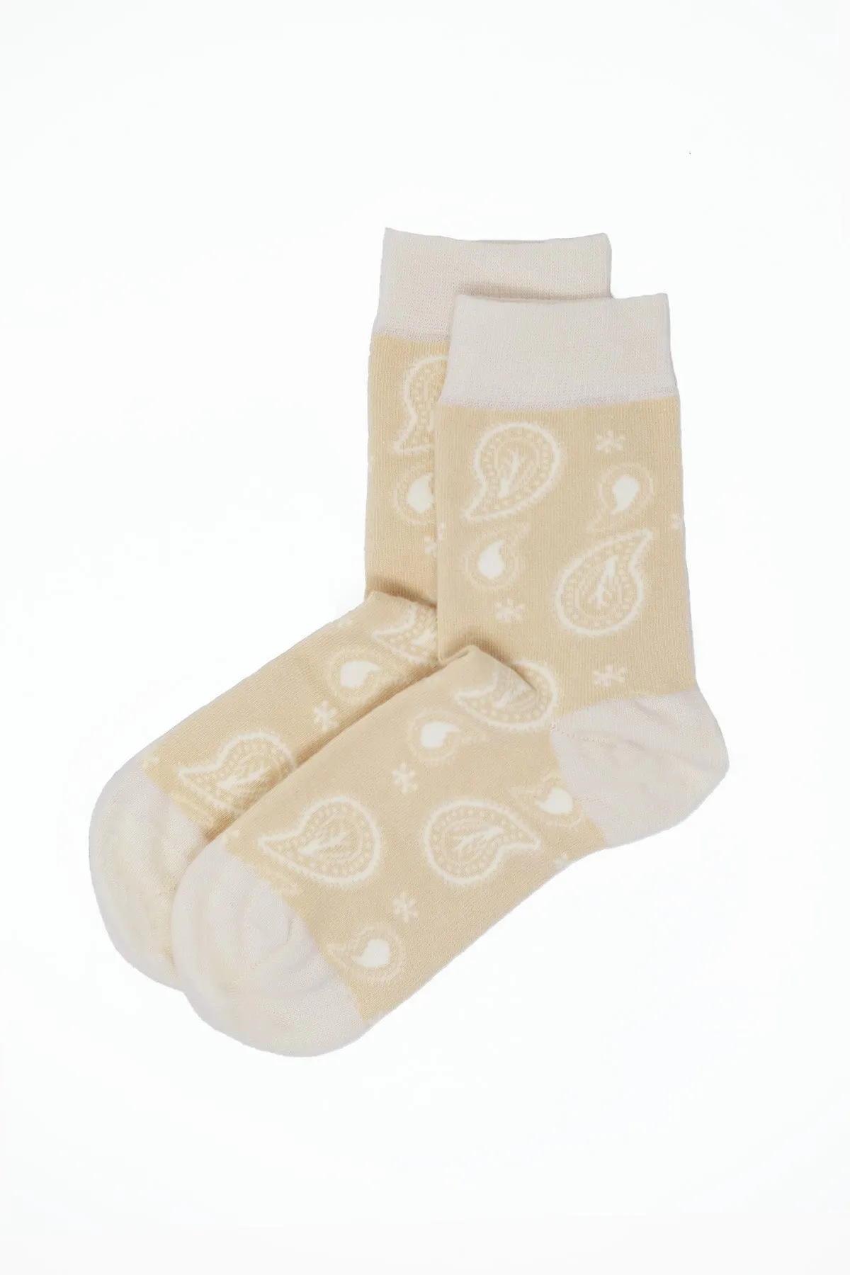 Paisley Women's Socks - Beige