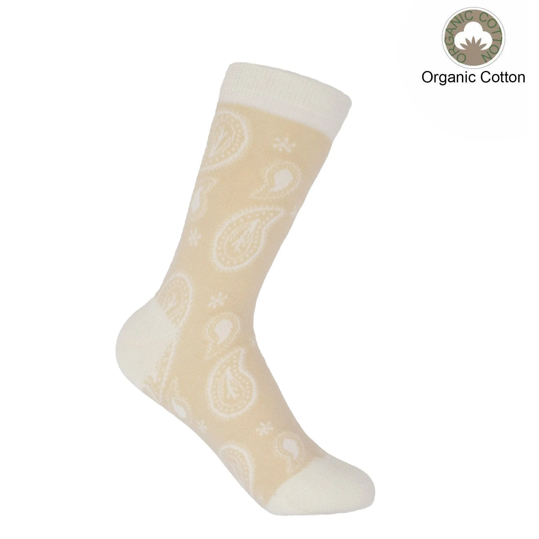 Paisley Women's Socks - Beige