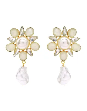 Pearl & Crystal Drop Earrings