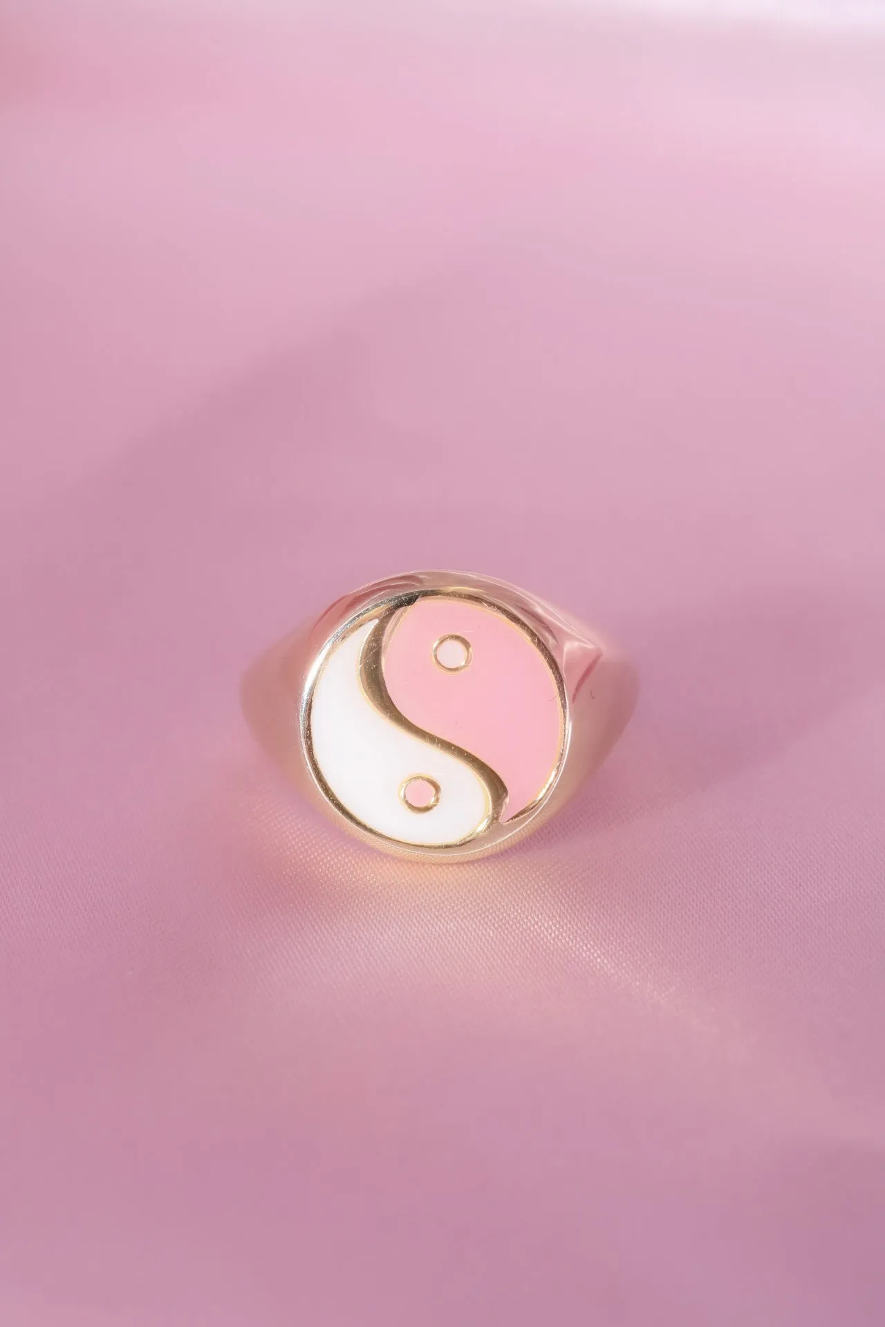 Pink Yin Yang 925 Ring