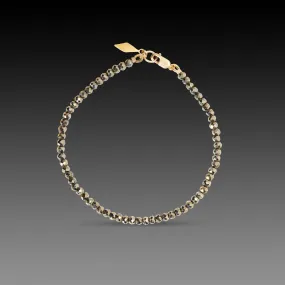 Pyrite Bracelet with 22k Diamond Charm