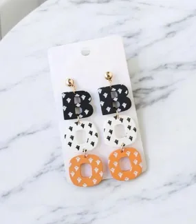 "BOO" Halloween Stud Drop Earrings