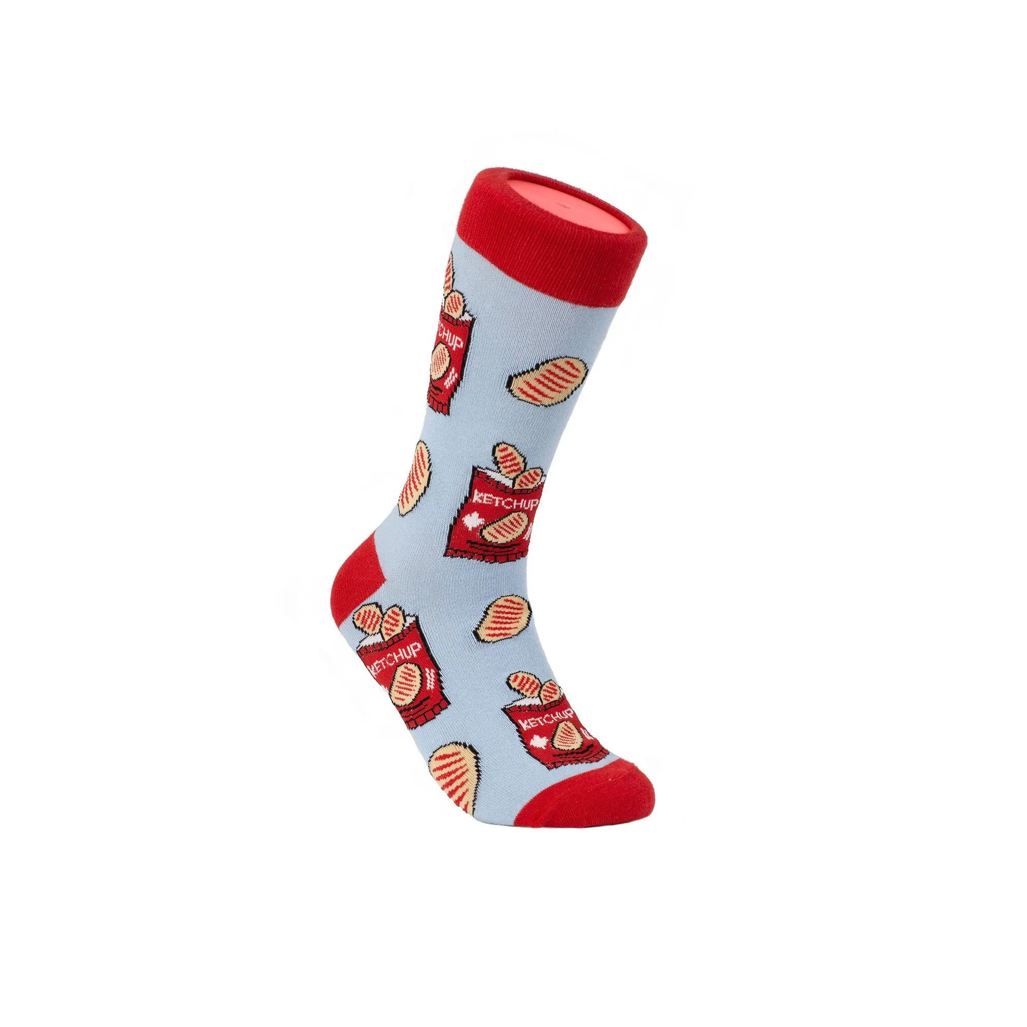 "Canadian Ketchup Chips" Cotton Crew Socks by Main & Local