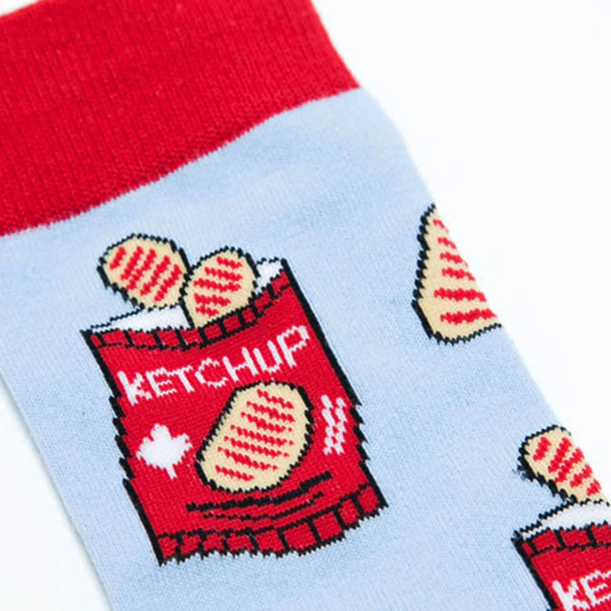 "Canadian Ketchup Chips" Cotton Crew Socks by Main & Local