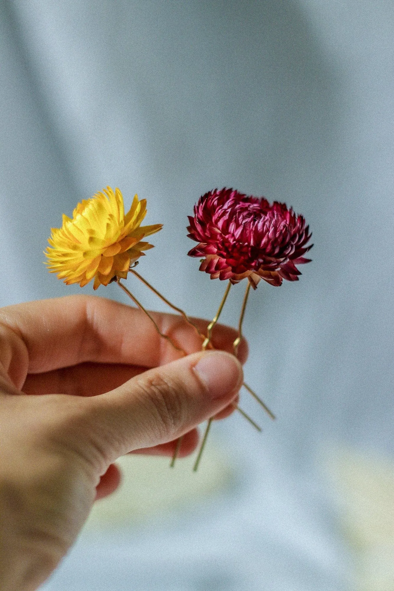 Real Dried Flower Hair Pins, Rustic Wedding hair Pins